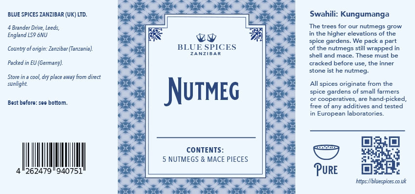 Nutmeg and pieces of mace (whole)